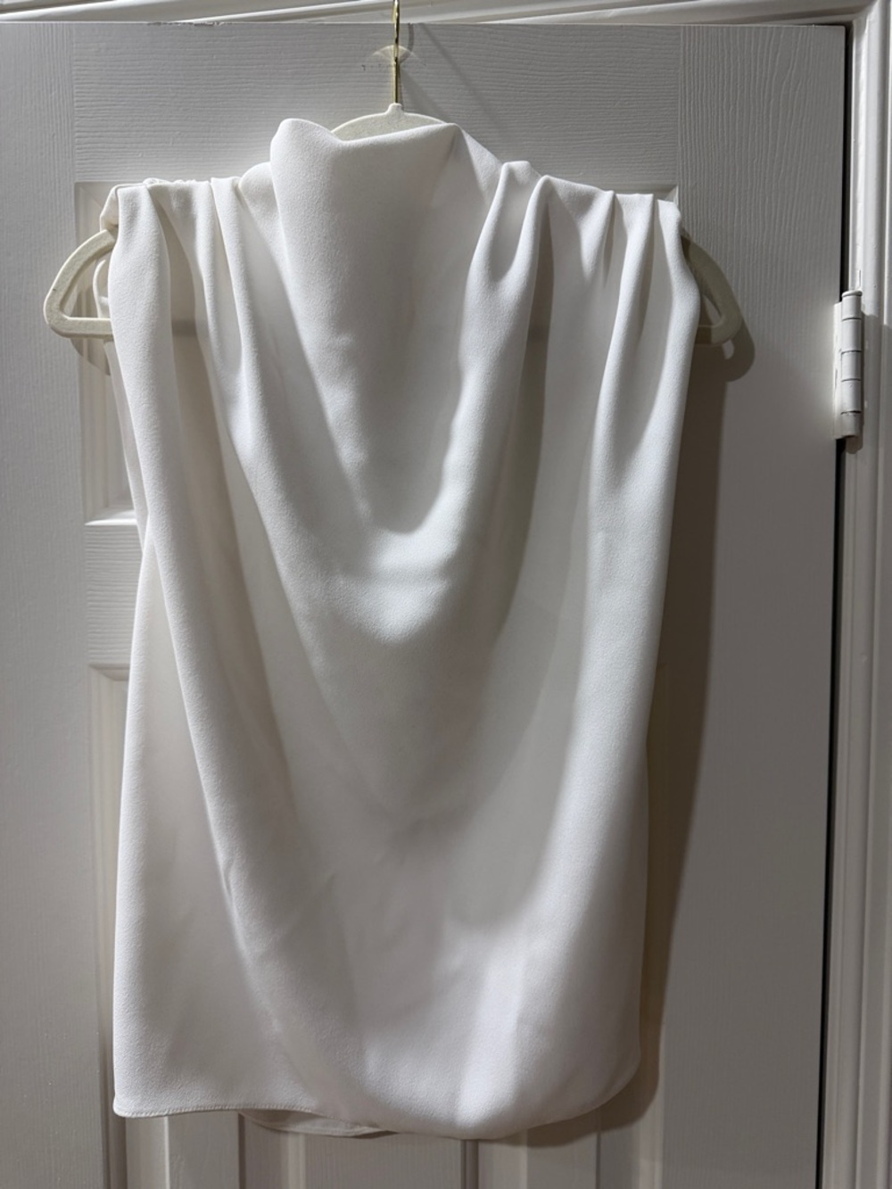 Zara White Draped Sleeveless Top